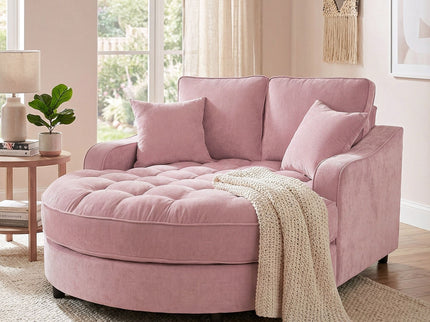 Modern Chaise Lounge Upholstered Sofa Couch With Tufted Seat And Detachable Pillows For Living Room