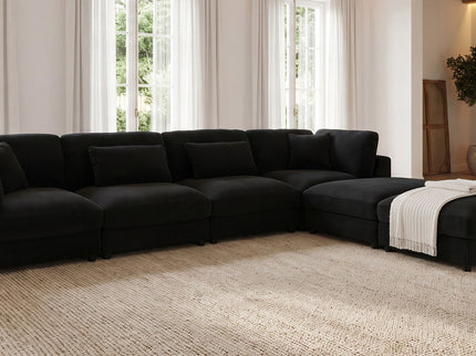 Upholstered Modular Sectional & Custom Configuration And Toss Pillows