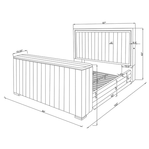 Elliot - Bed With Immersive Sound, LED Lighting, Fireplace Footboard, TV Lift