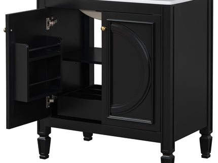 Double Sink Bathroom Vanity Set With Wall Mount Mirror Cabinet