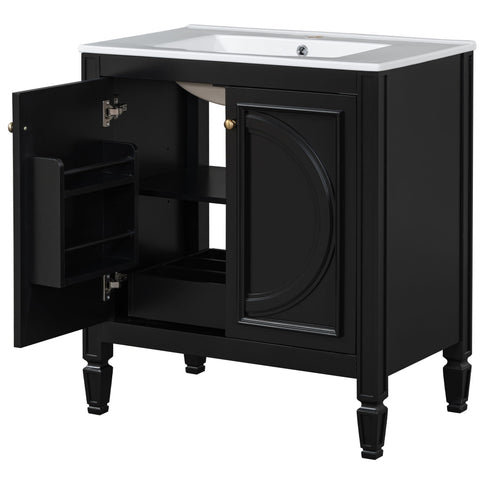 Double Sink Bathroom Vanity Set With Wall Mount Mirror Cabinet