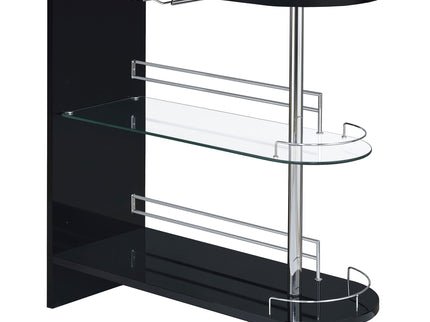 Karinna - 2 Tier Home Bar Table With Shelf - Silver