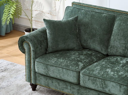 2 Seater Sofa With Rolled Arms, Tufted Upholstered Couch