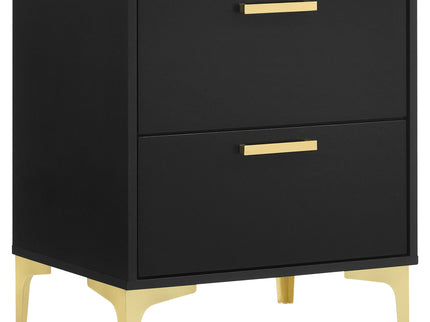 2 Drawer Rectangular Nightstand - Black