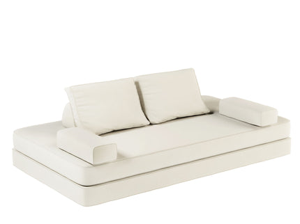 Multifunctional Convertible Sofa Bed With 2 Tumbler Backrests And 2 Pillows, Deep Seat Couch