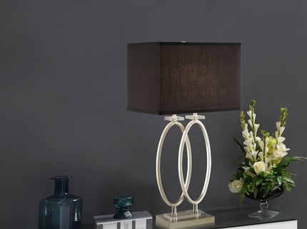 Rectangular Shade Accent Lamp With 3 Way Switch - Silver