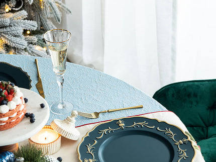 Plastic Charger Plate (Set of 8) - Blue / Gold / Polypropylene