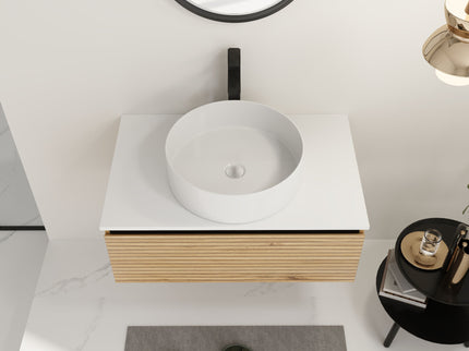 Wall Mounted Bathroom Vanity With Art Sink & 1 Soft Close Drawer