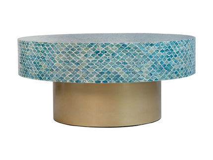 Unique Capiz Coffee Table & Pedestal Base