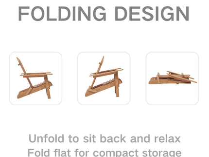 Oversize Outdoor Folding Adirondack Chair, Patio Chair For Garden