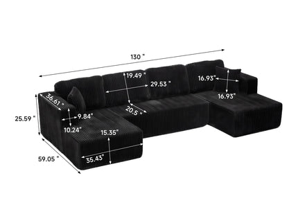 U-Shape Modular Sectional Sofa For Living Room