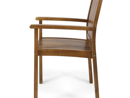 Amethyst - Outdoor Dining Chair With Slat Design (Set of 2) - Natural