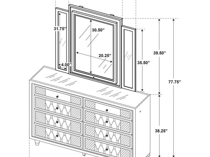 Mika - 8 Drawer LED Dresser With Mirror - Ivory