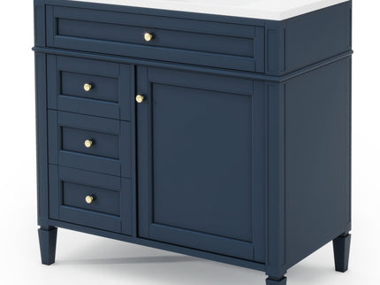 Bathroom Vanity With Mirror Cabinet, Storage Cabinet With 2 Soft Closing Doors And 4 Drawers, Undermount Sink