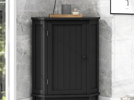 Bathroom Cabinet Triangle Corner Storage Cabinet With Adjustable Shelf Modern Style