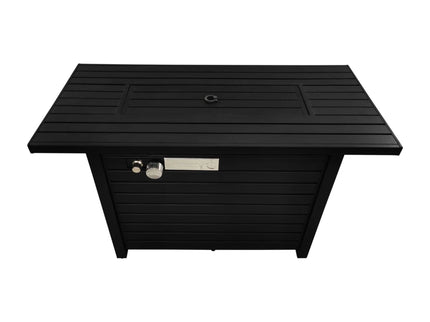 Outdoor Fire Pit Table With Lid Durable Construction - Black