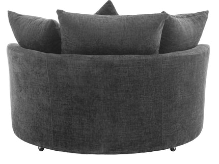 360° Swivel Accent Barrel Chair With Storage Ottoman & 4 Pillows, Modern Leisure Chair Round Accent For Living Room