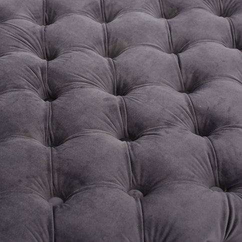 Modern Glam Ottoman With Upholstery And Button Tufted Design