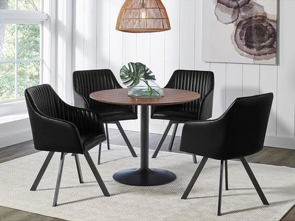 Sloped Arm Swivel Chair - Black