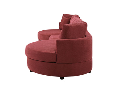 Modern 3 Seater Upholstered Sofa With Curved Design