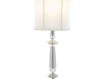 Karat - Contemporary Crystal Table Lamp (Set of 2) - Clear Crystal / Chrome / White Softback
