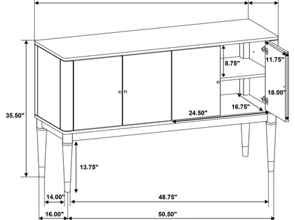 Blakely - 4 Door Sideboard - Ash Brown