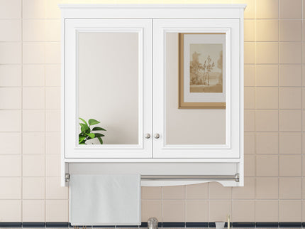 Modern Wall-Mounted Mirror Cabinet With Adjustable Shelves, Soft-Close Doors, High-Definition Mirror
