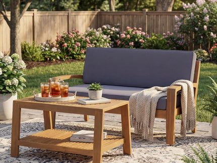 2 Piece Outdoor Conversation Set (Loveseat & Coffee Table With Water-Resistant Cushions)