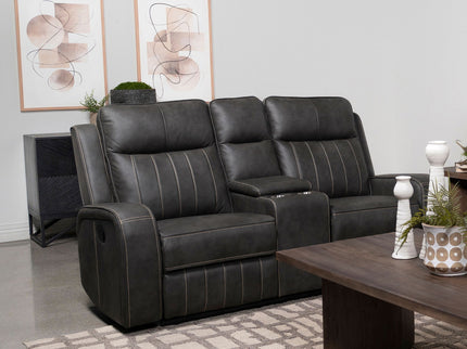 Forrest - Motion Reclining Loveseat With Console - Gray