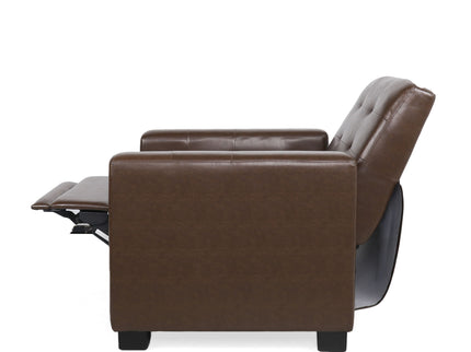Langseth - Contemporary Tufted Pushback Recliner - Dark Brown