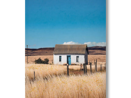 House, Barn Picture Wall Art For Home Decor - Natural / Blue