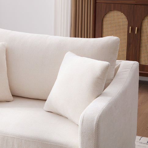 Farmhouse Accent Chair With 2 Bolster Pillows