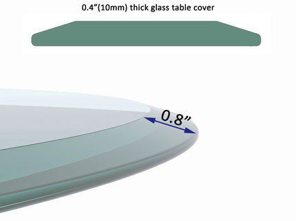 30" Round Tempered Glass Table Top Clear Glass 2 / 5" Thick Beveled Polished Edge - Transparent