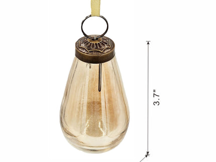 Luster Tear Drop Ornament, Glass Decorative Hanging Christmas Tree Ornaments For Holiday Party Decorations (Set of 12)