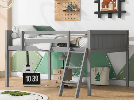 Low Loft Bed With Adjustable Ladder