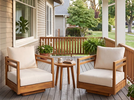 Outdoor Smooth Swivel Chair With Cushions