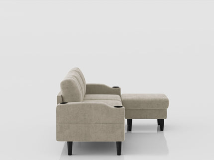 3 Seater Convertible Combination L Shaped Sofa With Footstools With Storage