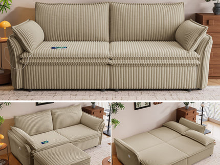 2 In 1 Convertible Sofa Bed, Multi Functional Living Room Furniture