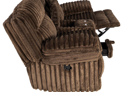 Contemporary Motion Loveseat With Console Storage