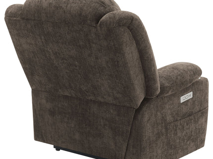 Beca - Upholstered Power Lift Recliner With Cupholders And USB Charging