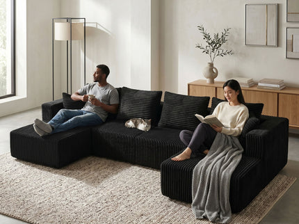 U-Shaped Modular Sectional Sofa With Double Chaise, Oversized Deep Seat For Living Room