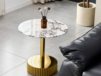 End Table For Living Rooms - Gold / White