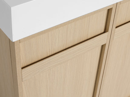 Freestanding Bathroom Vanity With Resin Sink & Soft Close Cabinet Doors