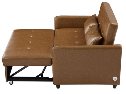 Convertible Sleeper Sofa Bed With 3 USB Ports