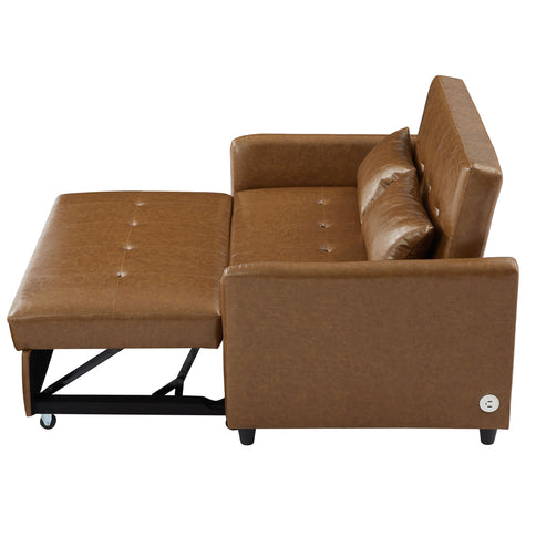 Convertible Sleeper Sofa Bed With 3 USB Ports