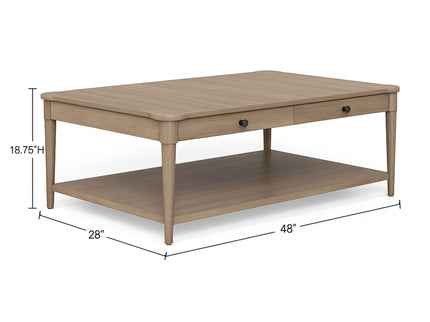 Cocktail Table With Two Storage Drawers And Casters