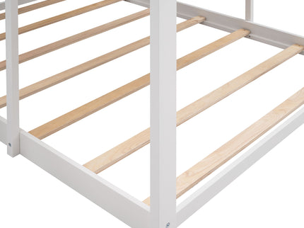 Bunk Bed With Roof, Window, Guardrail, Ladder