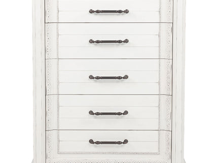 5 Drawer Bedroom Chest Of Drawers - Vintage