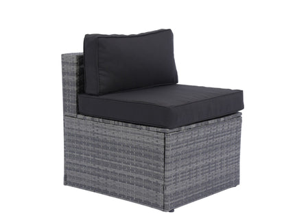 5 Pieces Rattan Sectional Outdoor Furniture Cushioned U Sof Set With 2 Pillow - Gray / Black