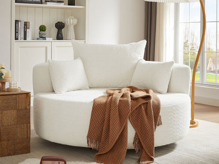 360° Swivel Chair Accent Barrel Chair With Removable Pillows